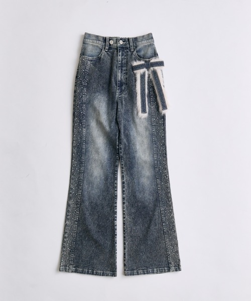 OLIVE des OLIVE(オリーブデオリーブ)の「リボンブローチストレッチデニム(デニムパンツ・レディース・サックスブルー/ネイビー・MEDIUM/SMALL)」の11枚目の写真