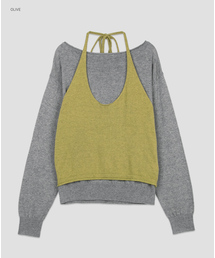 (T-7292)COLOR POINT HALTER VEST&TOP SET UP S