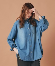 バック ロゴプリント デニム シャツ AT THE TRNK