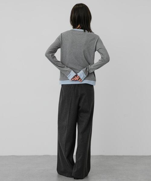 SENSE OF PLACE by URBAN RESEARCH(センスオブプレイスバイアーバンリサーチ)の「ヘンリーネックレイヤードトップ(Tシャツ/カットソー・レディース・ブラック/グレー/ブラウン・ONE)」の9枚目の写真