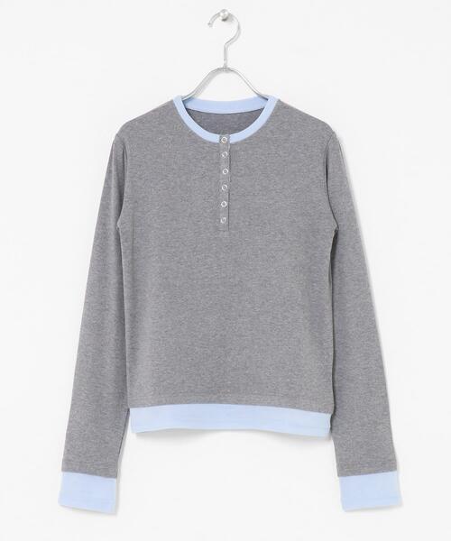 SENSE OF PLACE by URBAN RESEARCH(センスオブプレイスバイアーバンリサーチ)の「ヘンリーネックレイヤードトップ(Tシャツ/カットソー・レディース・ブラック/グレー/ブラウン・ONE)」の10枚目の写真