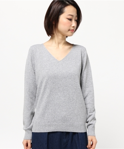 MOUSSY（マウジー）の「COLOR V/N KNIT（ニット/セーター・レディース・ライトブルー/イエロー/トップグレー/オフホワイト・FREE）」の5枚目の写真