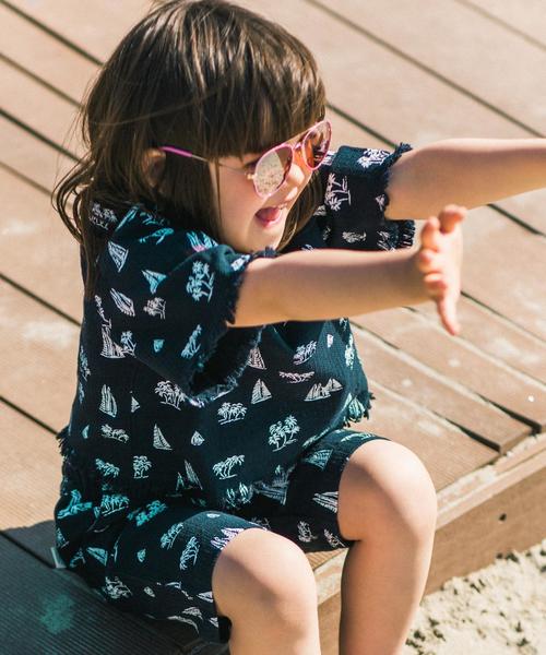 green label relaxing(グリーンレーベルリラクシング)の「プリペラ ヨットプリント プルオーバー◆(シャツ/ブラウス・キッズ・オフホワイト/ネイビー・95/105/115/125)」の1枚目の写真