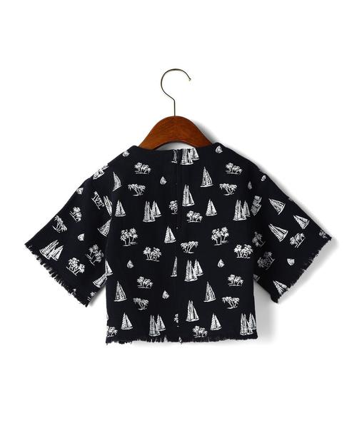green label relaxing(グリーンレーベルリラクシング)の「プリペラ ヨットプリント プルオーバー◆(シャツ/ブラウス・キッズ・オフホワイト/ネイビー・95/105/115/125)」の3枚目の写真