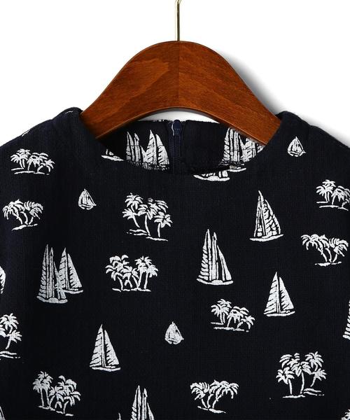 green label relaxing(グリーンレーベルリラクシング)の「プリペラ ヨットプリント プルオーバー◆(シャツ/ブラウス・キッズ・オフホワイト/ネイビー・95/105/115/125)」の4枚目の写真