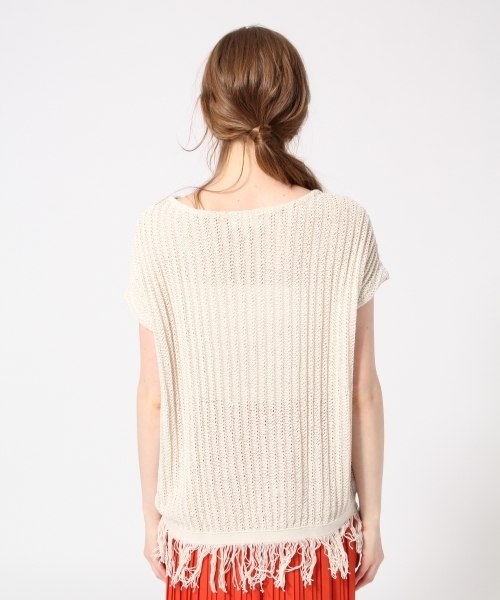 HARE（ハレ）の「フリンジサマーニットプルオーバー(HARE)（ニット/セーター・レディース・グレー/ホワイト・ONE SIZE/FREE）」の7枚目の写真
