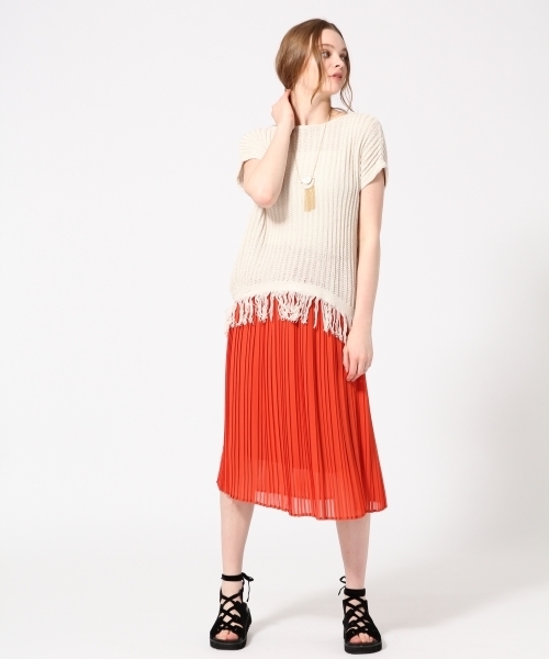 HARE（ハレ）の「フリンジサマーニットプルオーバー(HARE)（ニット/セーター・レディース・グレー/ホワイト・ONE SIZE/FREE）」の4枚目の写真