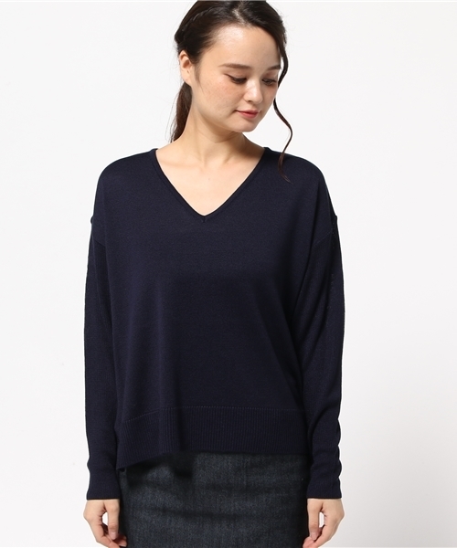 UNITED TOKYO（ユナイテッドトウキョウ）の「ウールミックスワイドプルオーバー（ニット/セーター・レディース・グレー/ベージュ/ネイビー・1）」の4枚目の写真