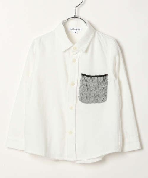 GLOBAL WORK（グローバルワーク）の「【キッズ】フランネルムジシャツ長袖/727280（シャツ/ブラウス・キッズ・ブルー/ホワイト・MEDIUM/SMALL/LARGE/X-LARGE）」の2枚目の写真