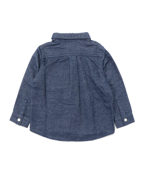 GLOBAL WORK（グローバルワーク）の「【キッズ】フランネルムジシャツ長袖/727280（シャツ/ブラウス・キッズ・ブルー/ホワイト・MEDIUM/SMALL/LARGE/X-LARGE）」の3枚目の写真