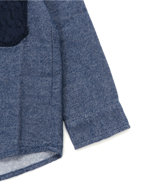 GLOBAL WORK（グローバルワーク）の「【キッズ】フランネルムジシャツ長袖/727280（シャツ/ブラウス・キッズ・ブルー/ホワイト・MEDIUM/SMALL/LARGE/X-LARGE）」の6枚目の写真