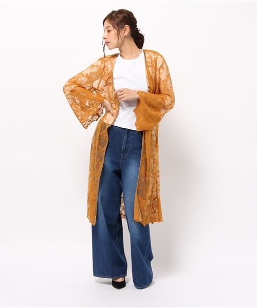 MOUSSY(マウジー)の「BUTTON UP LACE CD Ⅱ(カーディガン/ボレロ・レディース・ダークブルー/イエロー系その他/ライトベージュ/ブラック・FREE)」の1枚目の写真