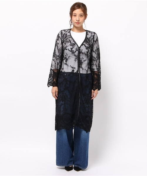 MOUSSY(マウジー)の「BUTTON UP LACE CD Ⅱ(カーディガン/ボレロ・レディース・ダークブルー/イエロー系その他/ライトベージュ/ブラック・FREE)」の5枚目の写真