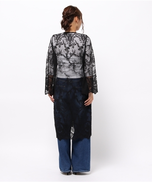 MOUSSY(マウジー)の「BUTTON UP LACE CD Ⅱ(カーディガン/ボレロ・レディース・ダークブルー/イエロー系その他/ライトベージュ/ブラック・FREE)」の9枚目の写真