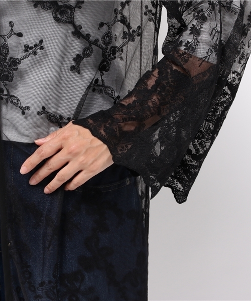 MOUSSY(マウジー)の「BUTTON UP LACE CD Ⅱ(カーディガン/ボレロ・レディース・ダークブルー/イエロー系その他/ライトベージュ/ブラック・FREE)」の11枚目の写真