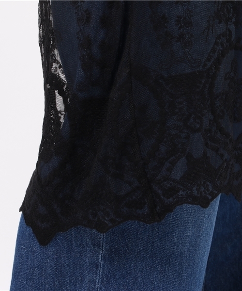 MOUSSY(マウジー)の「BUTTON UP LACE CD Ⅱ(カーディガン/ボレロ・レディース・ダークブルー/イエロー系その他/ライトベージュ/ブラック・FREE)」の12枚目の写真