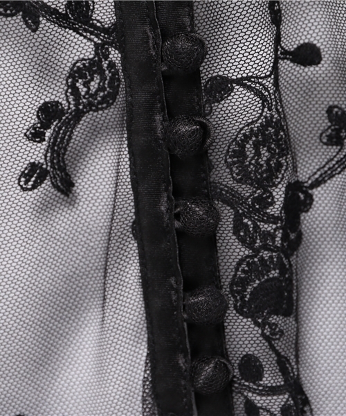 MOUSSY(マウジー)の「BUTTON UP LACE CD Ⅱ(カーディガン/ボレロ・レディース・ダークブルー/イエロー系その他/ライトベージュ/ブラック・FREE)」の13枚目の写真