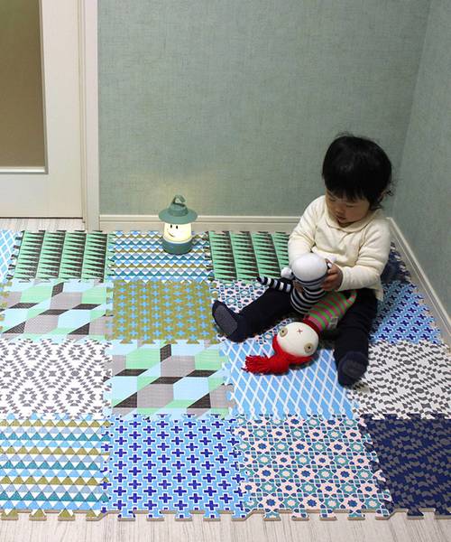 SPICE OF LIFE(スパイス オブ ライフ)の「ジョイントマット 30×30cm 9枚セット 2柄(ラグ/マット)」|ブルー