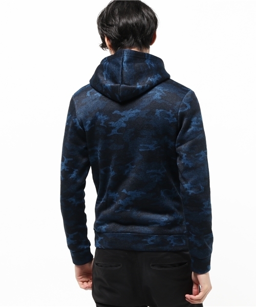 VENCEEXCHANGE(ヴァンスエクスチェンジ)の「ニットフリース迷彩ジップパーカー (パーカー・メンズ・ネイビー/ブラック・MEDIUM/LARGE)」の4枚目の写真