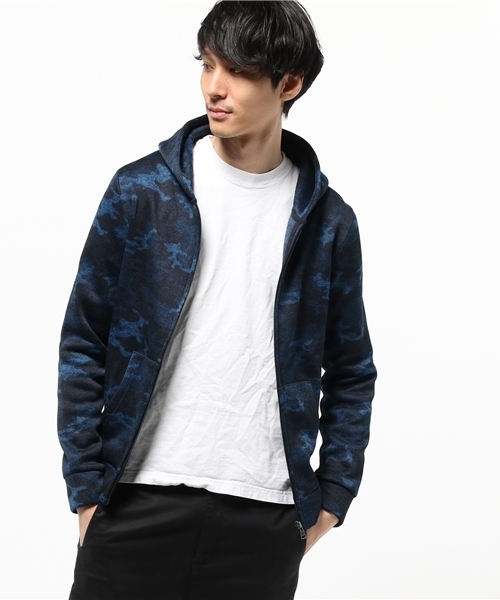 VENCEEXCHANGE(ヴァンスエクスチェンジ)の「ニットフリース迷彩ジップパーカー (パーカー・メンズ・ネイビー/ブラック・MEDIUM/LARGE)」の5枚目の写真