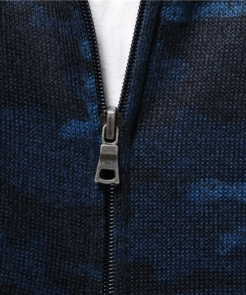 VENCEEXCHANGE(ヴァンスエクスチェンジ)の「ニットフリース迷彩ジップパーカー (パーカー・メンズ・ネイビー/ブラック・MEDIUM/LARGE)」の9枚目の写真