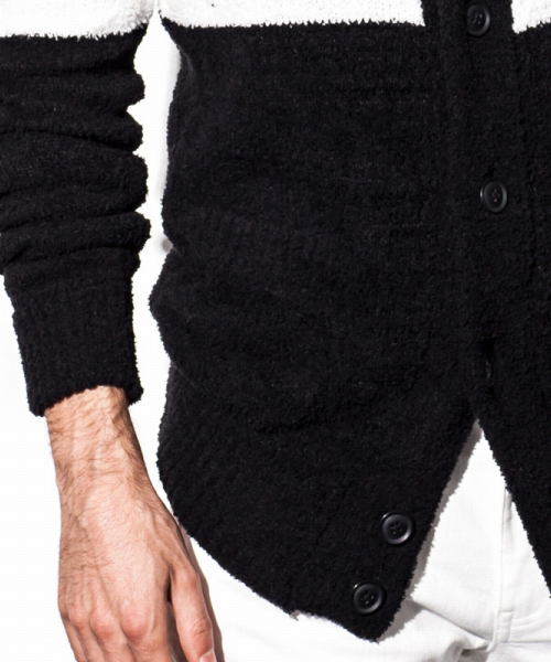 1PIU1UGUALE3  RELAX （ウノピゥウノウグァーレトレ リラックス）の「モールヤーンニットカーディガン（カーディガン/ボレロ・メンズ・ネイビー/ブラック・LARGE/MEDIUM/SMALL）」の7枚目の写真