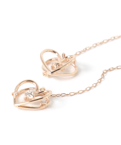 Samantha Tiara（サマンサティアラ）の「フロートハートピアス（ピアス（両耳用）・レディース・ピンクゴールド・FREE）」の3枚目の写真