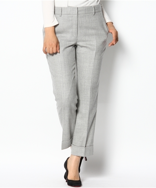 Demi-Luxe BEAMS（デミルクス ビームス）の「LAPIS LUCE / ウール 裾ダブル9分丈パンツ（スラックス・レディース・ライトグレー/チャコールグレー・36/38/40）」の2枚目の写真