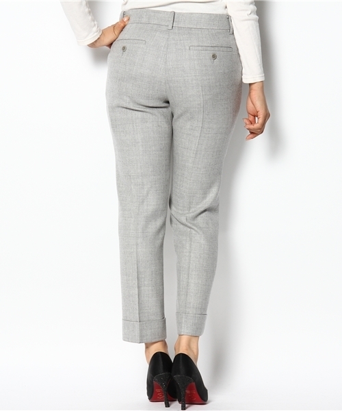 Demi-Luxe BEAMS（デミルクス ビームス）の「LAPIS LUCE / ウール 裾ダブル9分丈パンツ（スラックス・レディース・ライトグレー/チャコールグレー・36/38/40）」の4枚目の写真