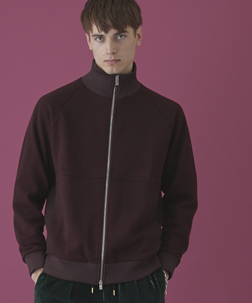 STUDIOUS HIGH（ストゥディオスハイ）の「STUDIOUS HIGH ウールツイルZIPスウェット（カーディガン/ボレロ・メンズ・ワイン/ダークグレー・1/2）」の2枚目の写真