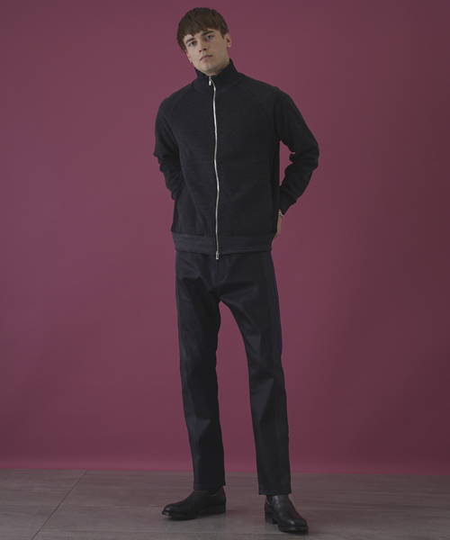 STUDIOUS HIGH（ストゥディオスハイ）の「STUDIOUS HIGH ウールツイルZIPスウェット（カーディガン/ボレロ・メンズ・ワイン/ダークグレー・1/2）」の3枚目の写真