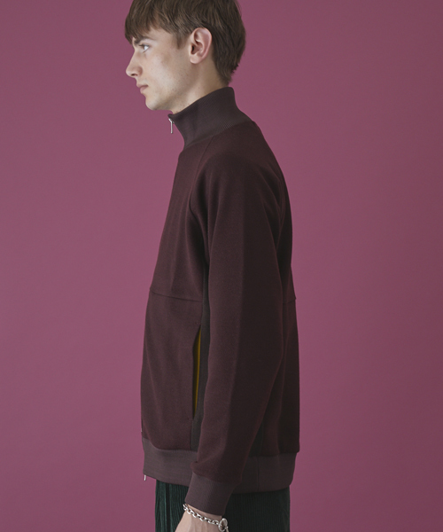 STUDIOUS HIGH（ストゥディオスハイ）の「STUDIOUS HIGH ウールツイルZIPスウェット（カーディガン/ボレロ・メンズ・ワイン/ダークグレー・1/2）」の7枚目の写真