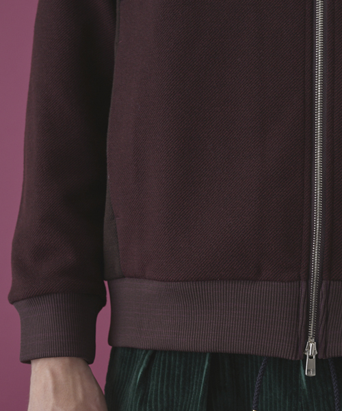 STUDIOUS HIGH（ストゥディオスハイ）の「STUDIOUS HIGH ウールツイルZIPスウェット（カーディガン/ボレロ・メンズ・ワイン/ダークグレー・1/2）」の11枚目の写真