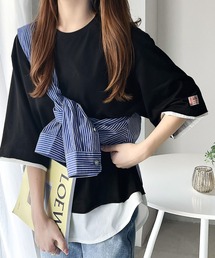 Java | レイヤード風Tシャツカットソー　重ね着(Tシャツ/カットソー)