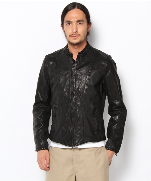 BEAMS（ビームス）の「□BEAMS / シングルライダースジャケット（ライダースジャケット・メンズ・ブラック・SMALL/MEDIUM/LARGE）」の2枚目の写真