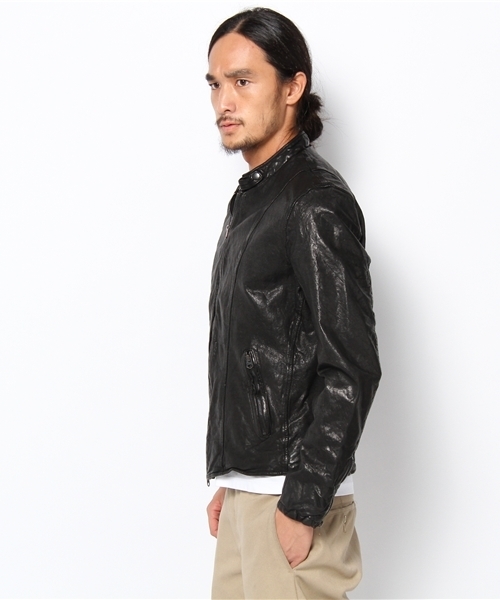 BEAMS（ビームス）の「□BEAMS / シングルライダースジャケット（ライダースジャケット・メンズ・ブラック・SMALL/MEDIUM/LARGE）」の3枚目の写真