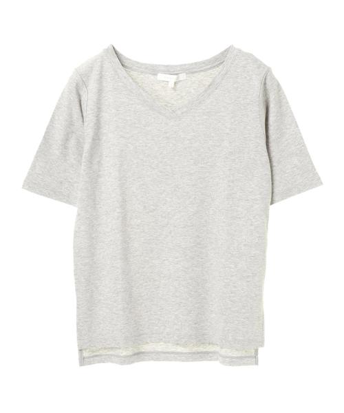 セール】60新疆綿スムース五分袖VネックTシャツ☆（Tシャツ