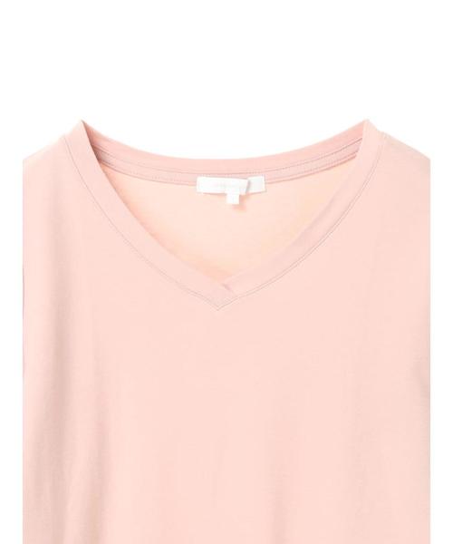 AMERICAN HOLIC(アメリカンホリック)の「60新疆綿スムース五分袖VネックTシャツ★(Tシャツ/カットソー・レディース・ピンクベージュ/ブラック/ダークブルー/オフホワイト/杢グレー・L/M)」の9枚目の写真