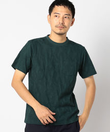 SC: MADE IN JAPAN モチーフ ジャガード/リーフ ポケット Tシャツ□