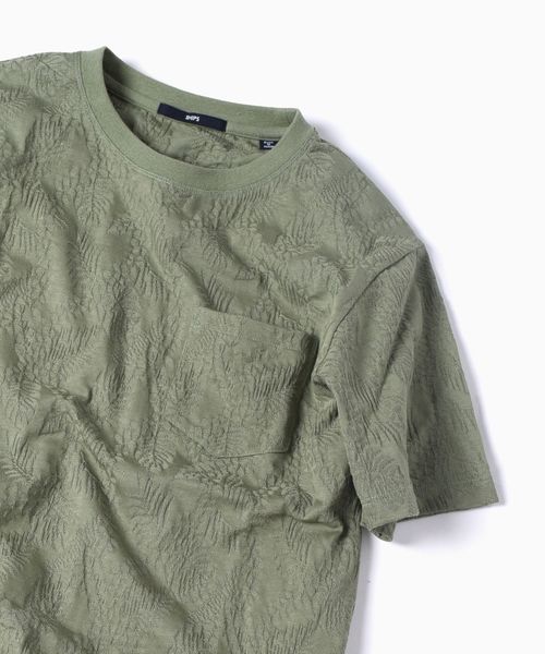 SHIPS（シップス）の「SC: MADE IN JAPAN モチーフ ジャガード/リーフ ポケット Tシャツ□（Tシャツ/カットソー・メンズ・グレー/ネイビー/ホワイト/グリーン/オリーブ・LARGE/MEDIUM/SMALL/X-LARGE）」の4枚目の写真