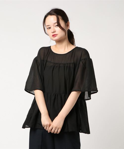 earth music&ecology(アースミュージックアンドエコロジー)の「・ティアードブラウス(シャツ/ブラウス・レディース・キャメル/カーキ/ブラック/ライトベージュ・FREE)」の18枚目の写真