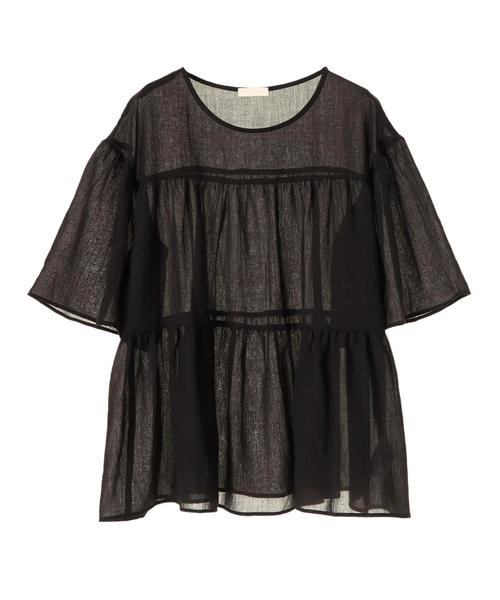 earth music&ecology(アースミュージックアンドエコロジー)の「・ティアードブラウス(シャツ/ブラウス・レディース・キャメル/カーキ/ブラック/ライトベージュ・FREE)」の15枚目の写真