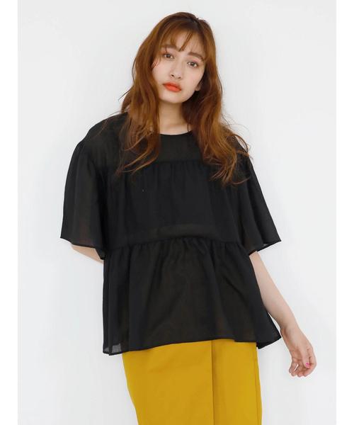 earth music&ecology(アースミュージックアンドエコロジー)の「・ティアードブラウス(シャツ/ブラウス・レディース・キャメル/カーキ/ブラック/ライトベージュ・FREE)」の10枚目の写真