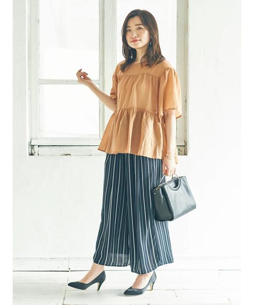 earth music&ecology(アースミュージックアンドエコロジー)の「・ティアードブラウス(シャツ/ブラウス・レディース・キャメル/カーキ/ブラック/ライトベージュ・FREE)」の9枚目の写真