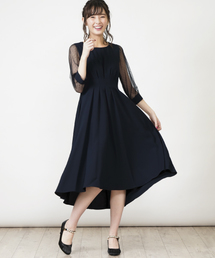 INTERPLANET | 袖ドットチュールワンピース(ドレス)