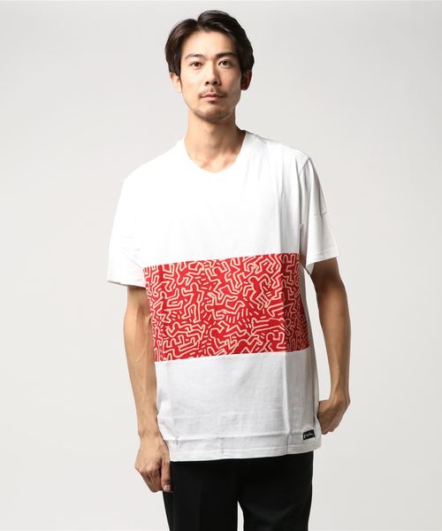 ELEMENT(エレメント)の「ELEMENT メンズ KH BIG PANEL SS KNIT Tシャツ(Tシャツ/カットソー・メンズ・ホワイト/ブラック・SMALL/MEDIUM/LARGE)」の1枚目の写真