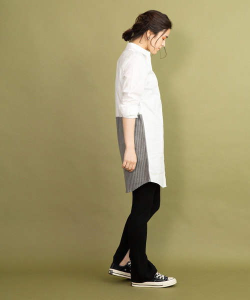 audrey and john wad（オードリーアンドジョンワッド）の「サイドスリット リブレギンス（レギンス/スパッツ・レディース・チャコールグレー/ブラック/ブラウン・S/M）」の15枚目の写真