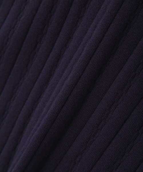 NATURAL BEAUTY BASIC（ナチュラルビューティーベーシック）の「ミニウェーブニット（ニット/セーター・レディース・ネイビー/オフホワイト/ブルー・MEDIUM）」の8枚目の写真