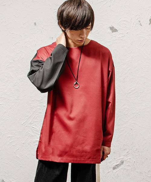 MinoriTY（マイノリティ）の「ビッグシルエットTRパネルプルオーバー（Tシャツ/カットソー・メンズ・ブルー系その他/ブラック系その他/レッド系その他/グレー系その他・M/L）」の4枚目の写真