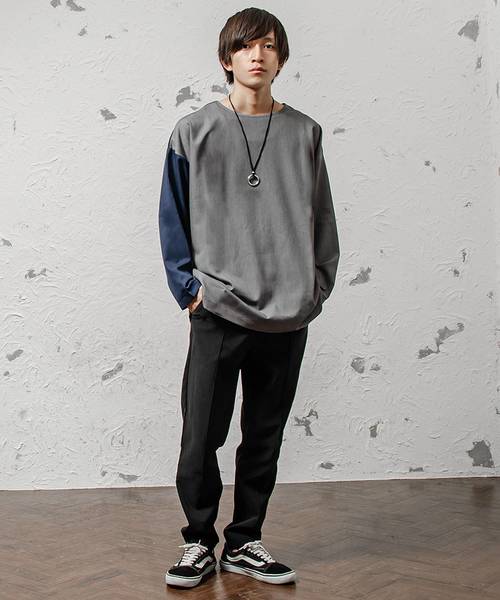 MinoriTY（マイノリティ）の「ビッグシルエットTRパネルプルオーバー（Tシャツ/カットソー・メンズ・ブルー系その他/ブラック系その他/レッド系その他/グレー系その他・M/L）」の7枚目の写真